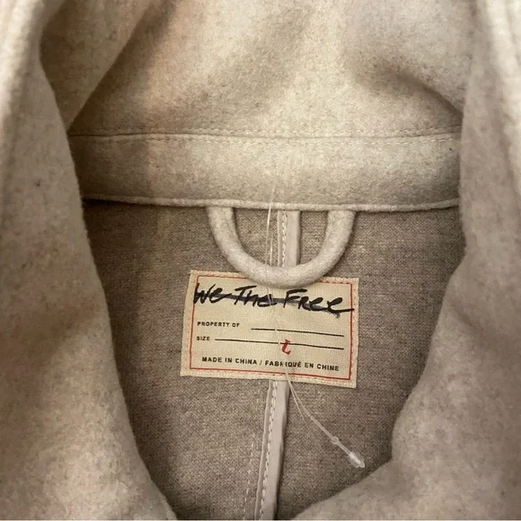 New! Free People Lola shirt jacket shacket cream tan nbnn - Picture 8 of 9